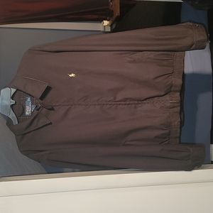 POLO RALPH LAUREN Bi-Swing Windbreaker. Black w/ Interior Cream Stripes